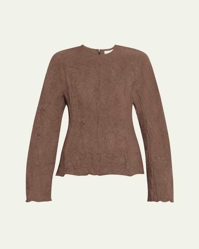 Long-Sleeve Crinkle Top